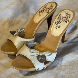 Guess Wood Bottom High Heels Y2K light blue/grey